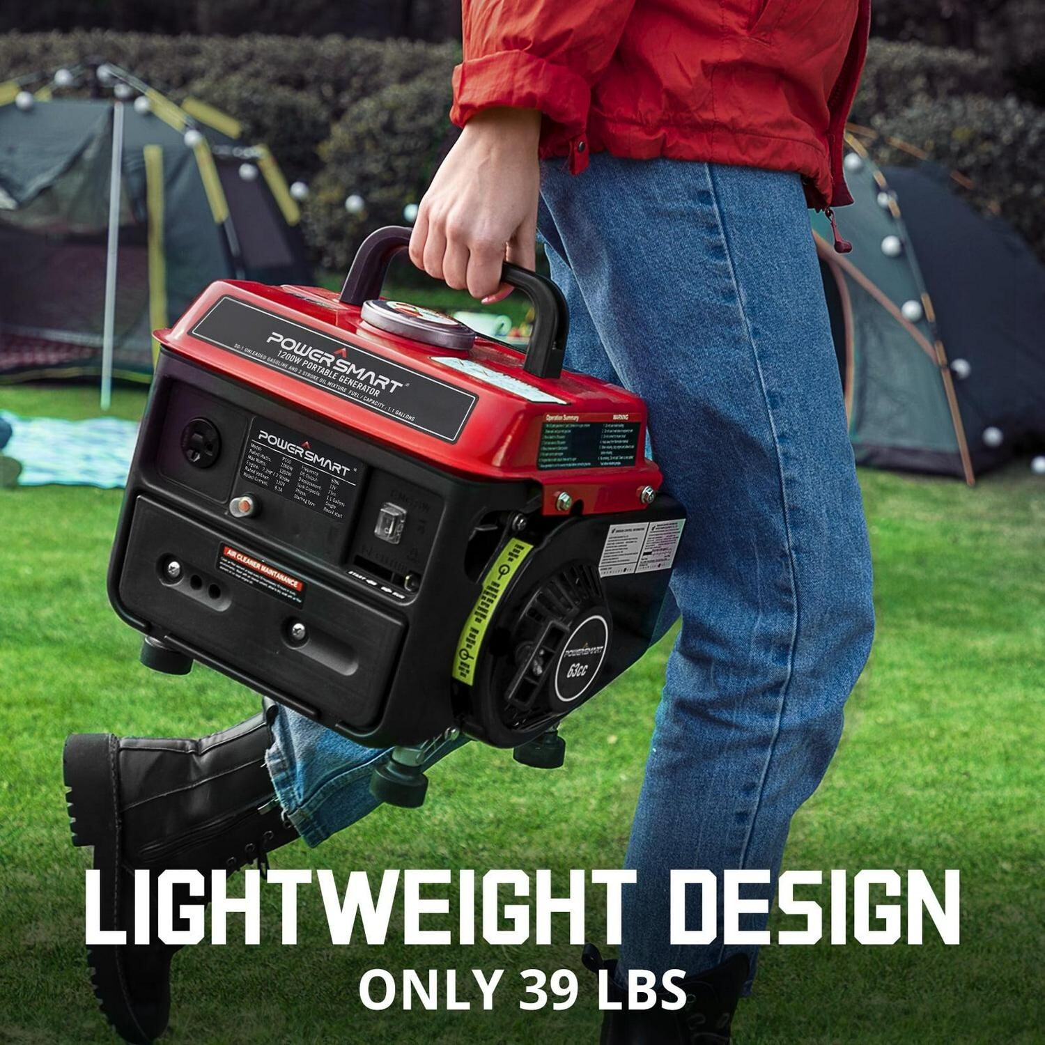 Portable Gas Generator RV Camping Power Electric Small Quiet Gasoline Powered