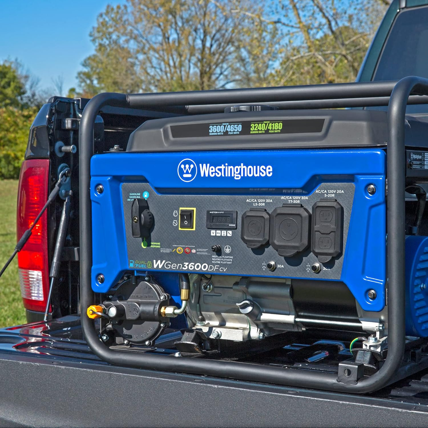 Westinghouse 4650W Dual Fuel Generator – RV Ready, Gas & Propane, CO Sensor