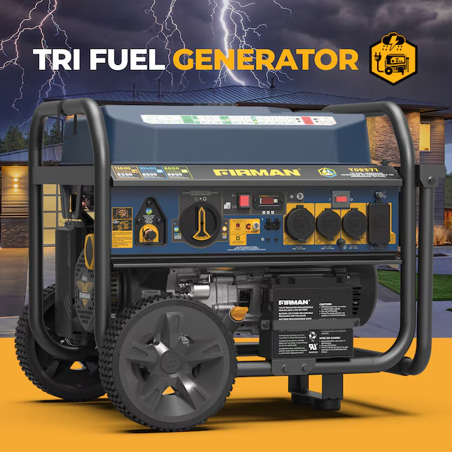 FIRMAN 9300W Tri-Fuel Generator – Hardly used, 10hrs; still under warranty