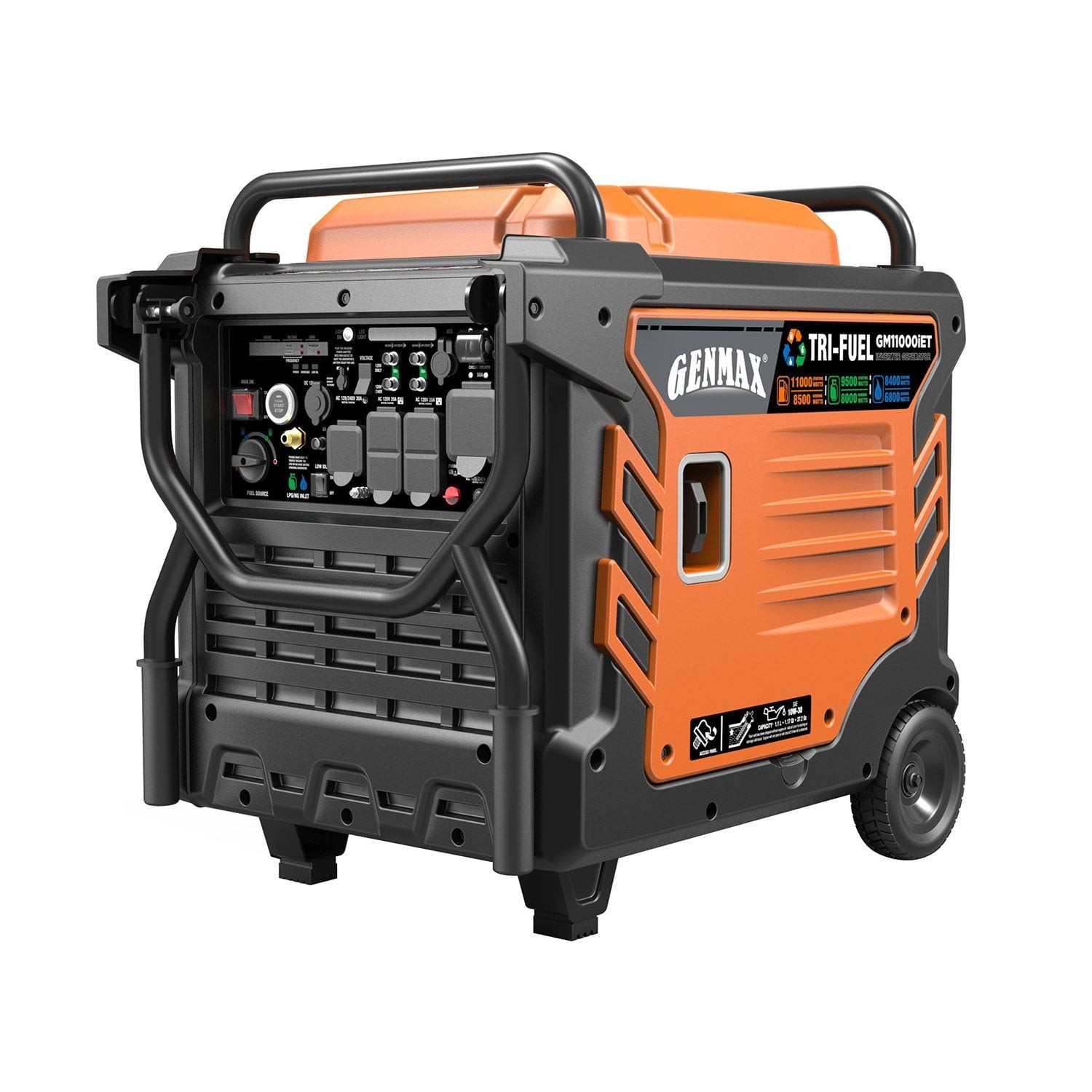 Genmax 11000-W Portable TRI Fuel Gas Inverter Generator Remote Start CO Sensor™