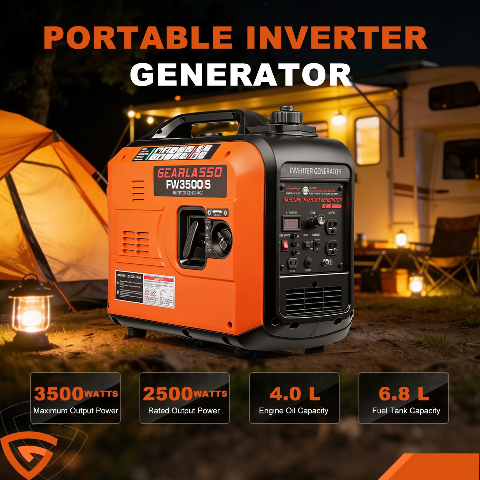 5000W Generator RV ECO Mode Parallel Ready CO Sensor Lightweight Pure Sine Wave