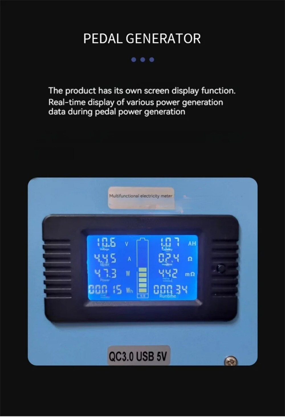 Portable Pedal Generator 5V/12V/48V Mobile Phone Charging Treasure 350W High