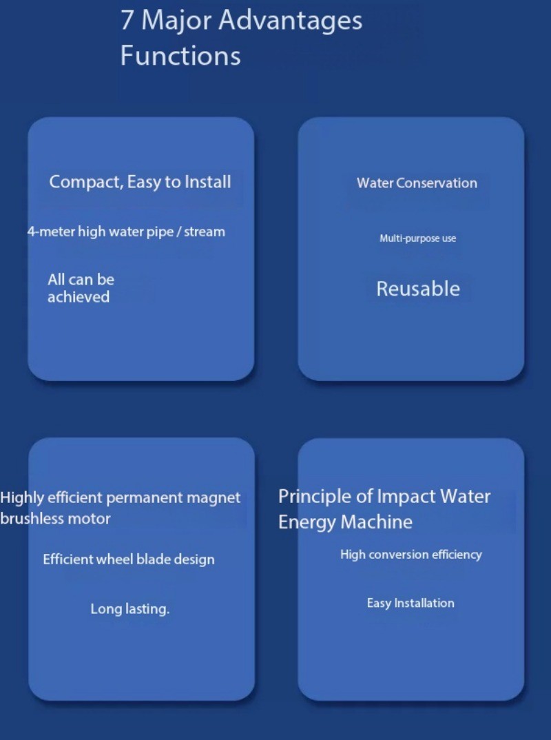 Water Flow Turbine Type Field Home Small Water Energy Generator DC Brushless