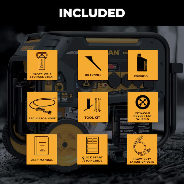 Firman H07553 Electric Start 120/240V with Power Cord and Cover 9400 Starting