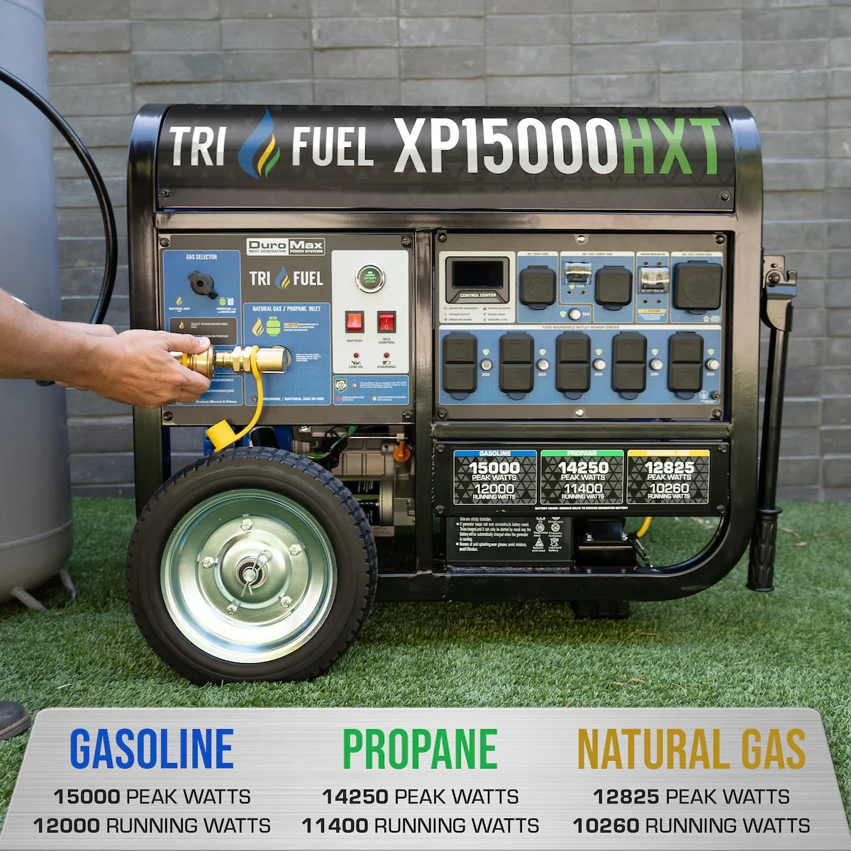 DuroMax XP15000HXT 15,000 Watt Tri Fuel Portable Generator Gas Propane – Recon