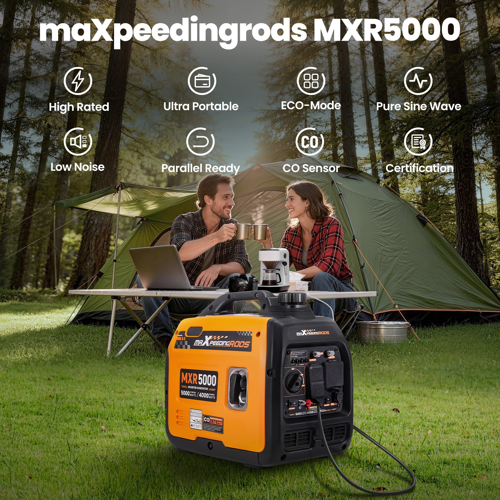 5000W Inverter Generator CO Auto Shutdown – Safe for Family Home Backup Storms