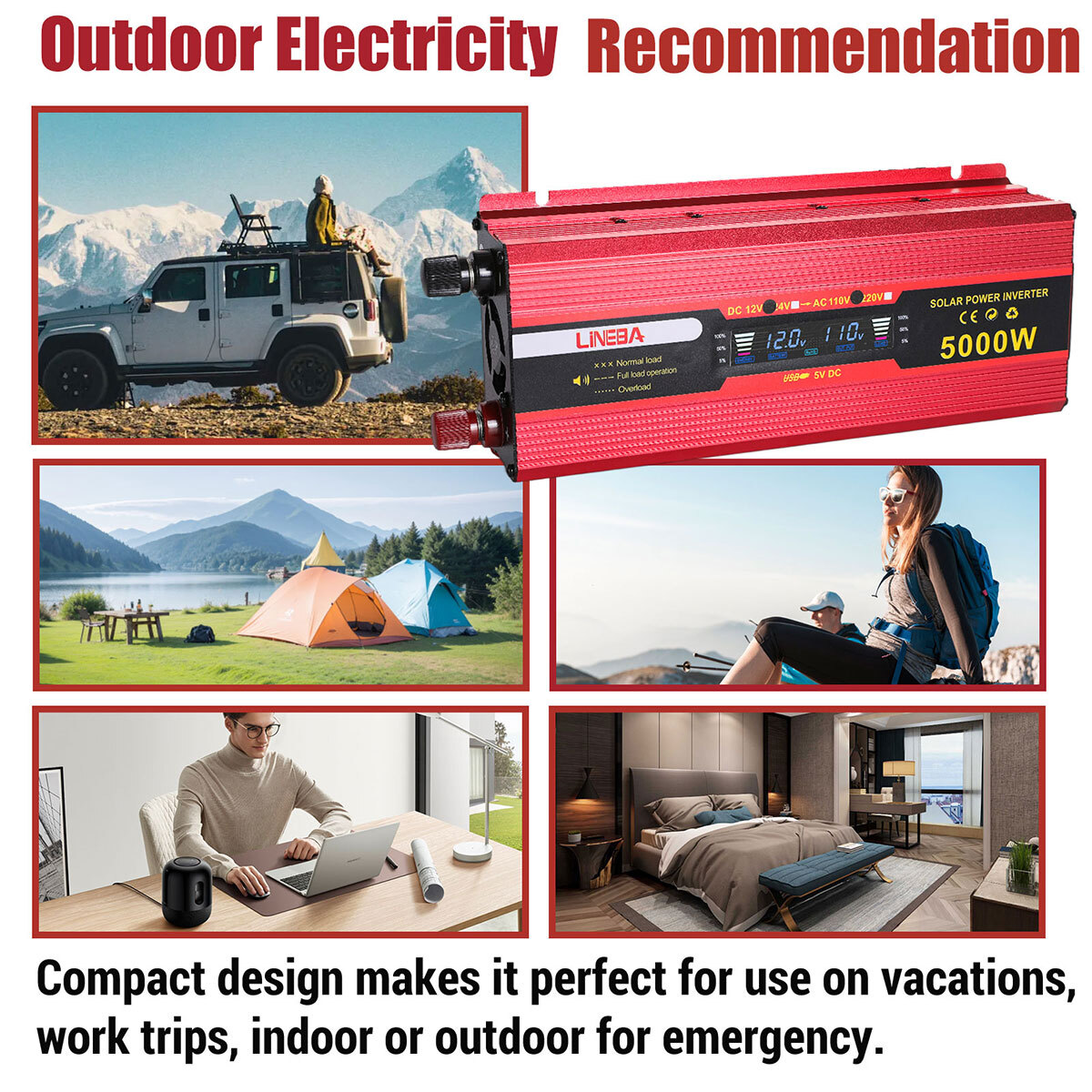 5000W Complete Solar Panel Kit Solar Power Generator 30A Home 110V Grid System