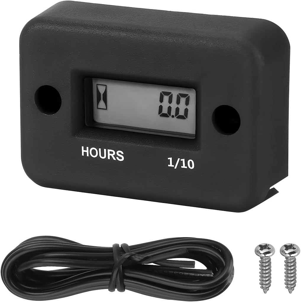 Contador horas inductivo motor gas IP68 temp coche de tractor ATV negro