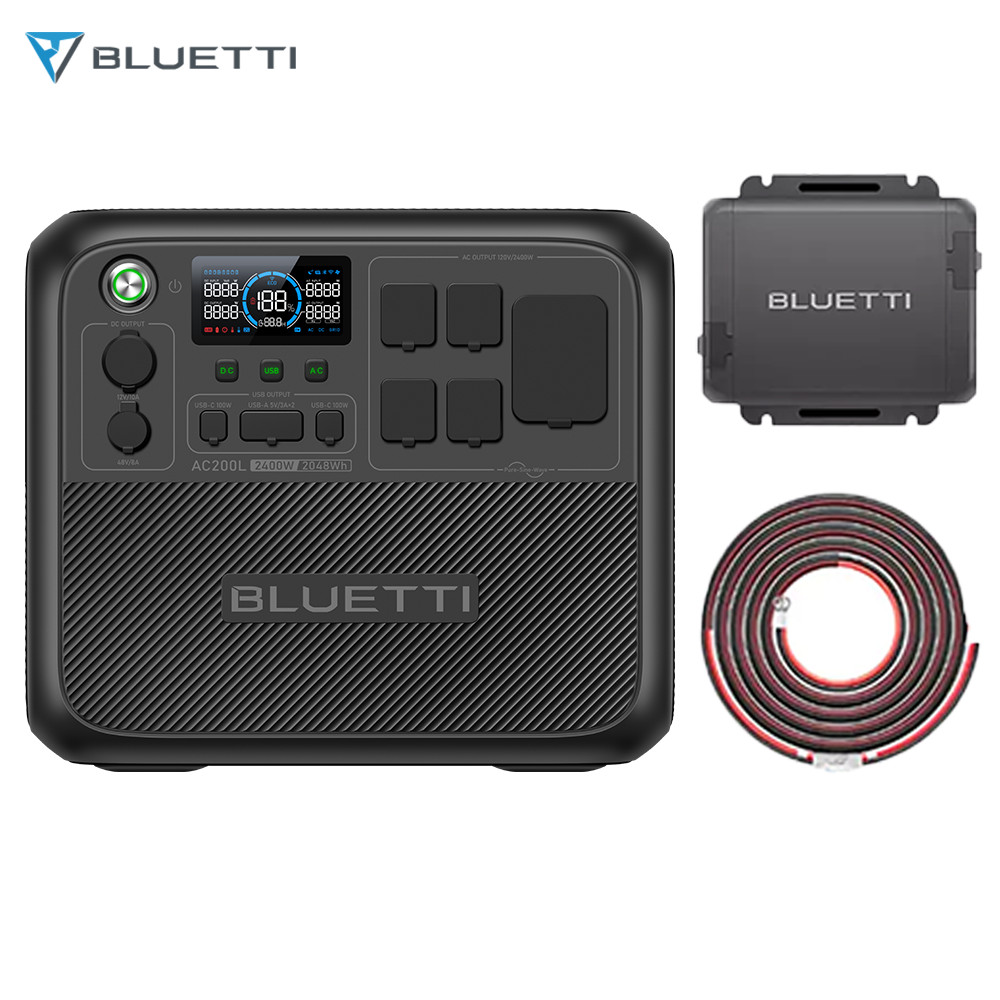 BLUETTI AC200L 2048Wh Portable Power Station+560W DC-DC Alternator Charger