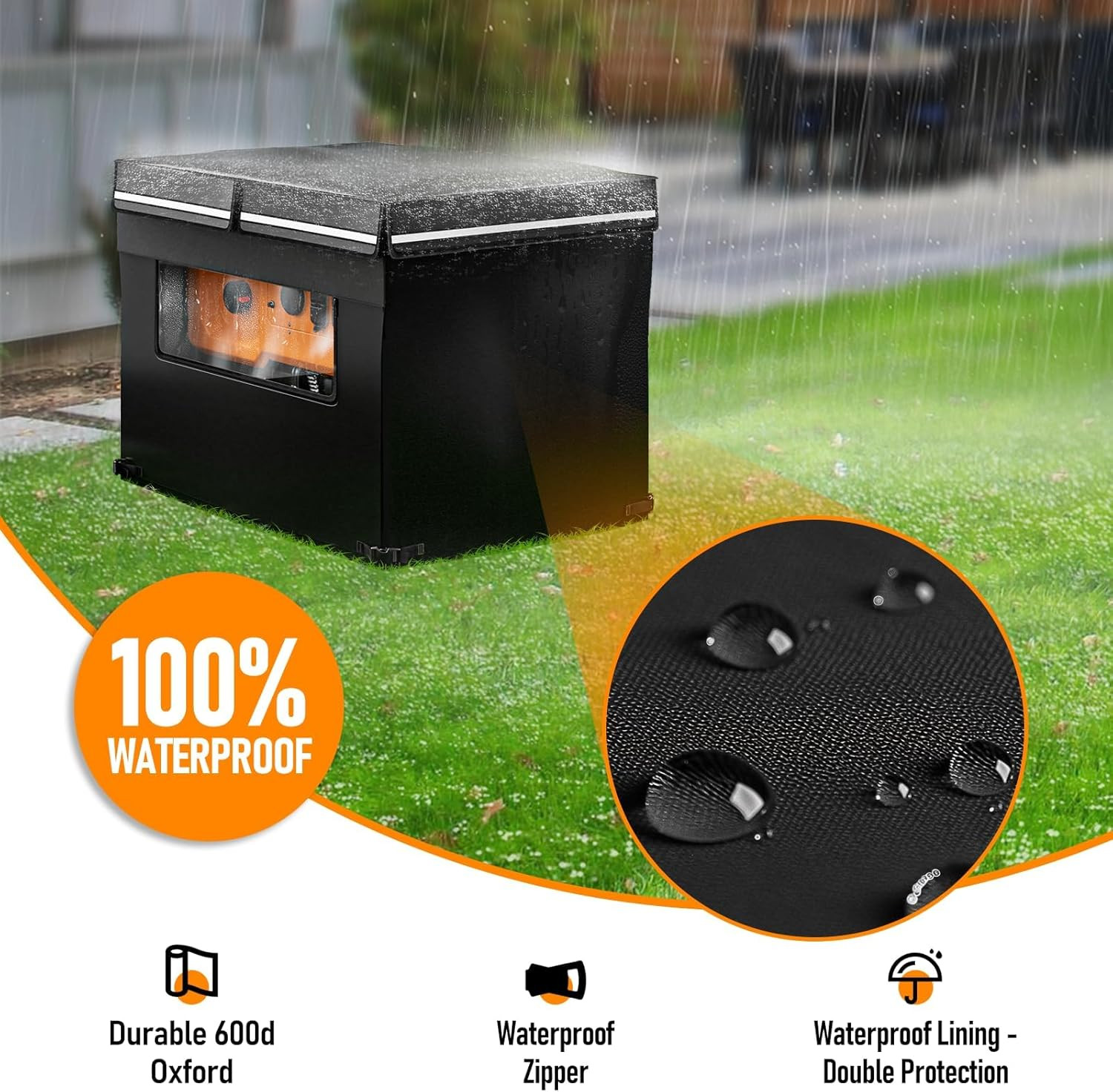 Heavy Duty Waterproof Generator Cover for 5,000-15,000 Watt Generators