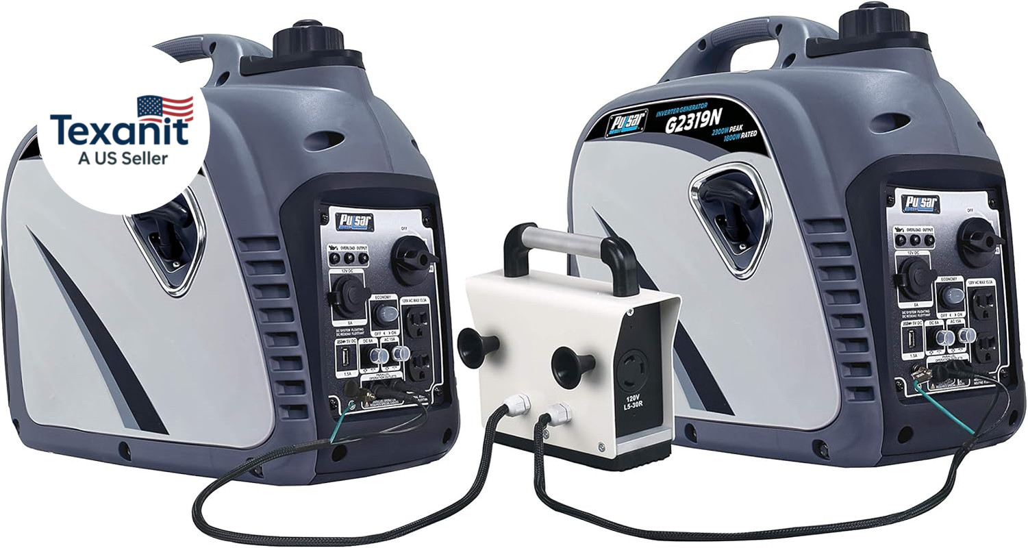 2,300W Portable Gas-Powered Quiet Inverter Generator with USB Outlet & Parallel