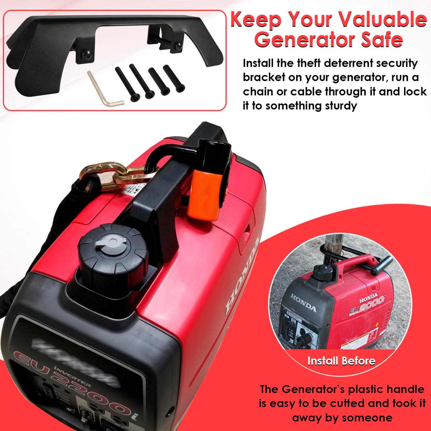 Theft Deterrent Security Bracket for Honda Generator EU22i EU2200i EU2000i