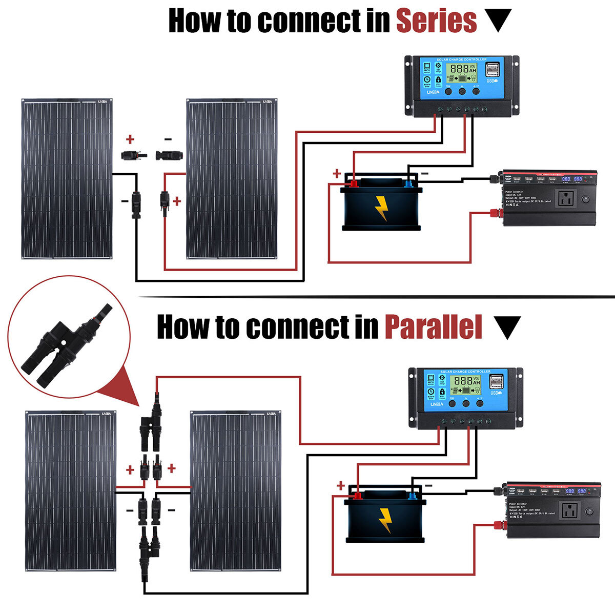6000W Inverter Solar Panel Kit Solar Power for RV Marine Boat Off Grid System US