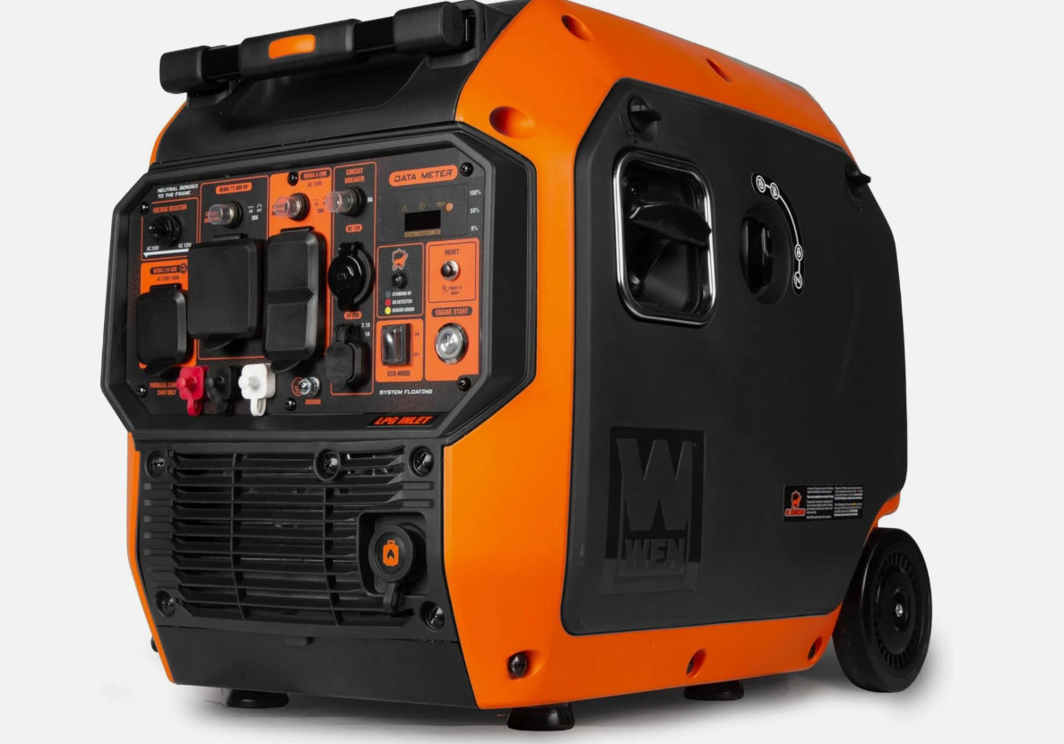 WEN 6800W Quiet Portable Dual Fuel Inverter Generator, Electric Start,CO Sensor