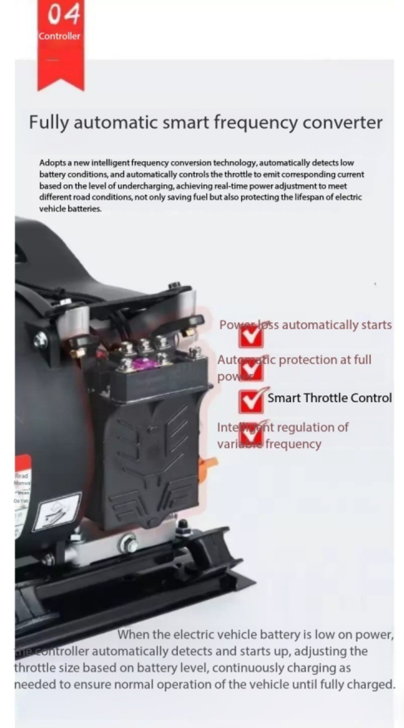 48/60/72V Electric Three-Wheel and Four-Wheel Gasoline Generator Range Extenders
