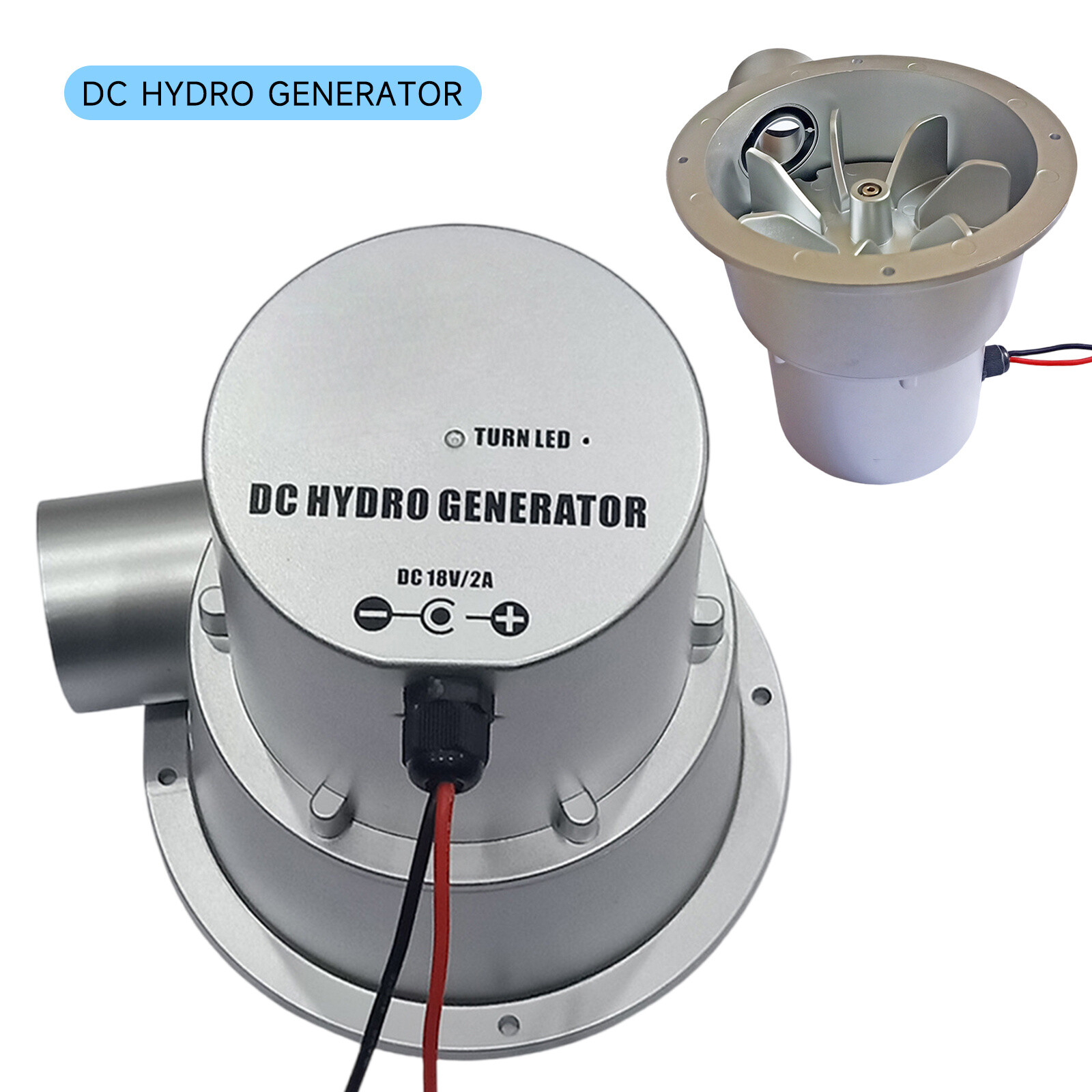 DC18V 50W Mini Portable Hydroelectric Power Turbine Water Flow Hydro Generator