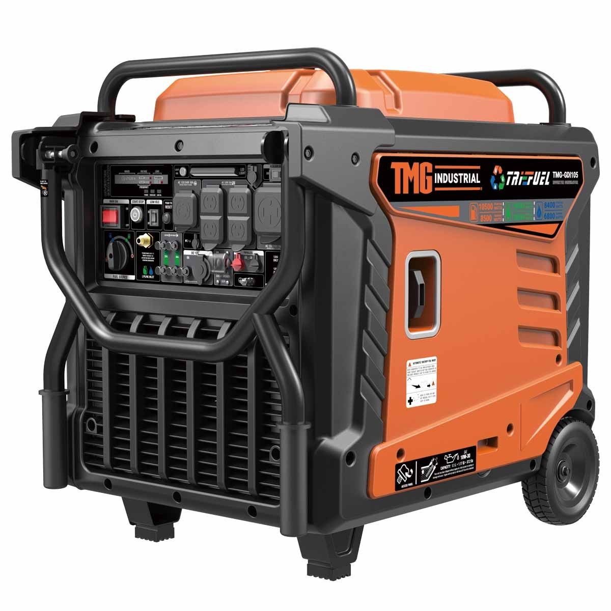 Inverter Hybrid Generator 10500W Tri-Fuel Gas LPG NG Low THD Less Than 3%