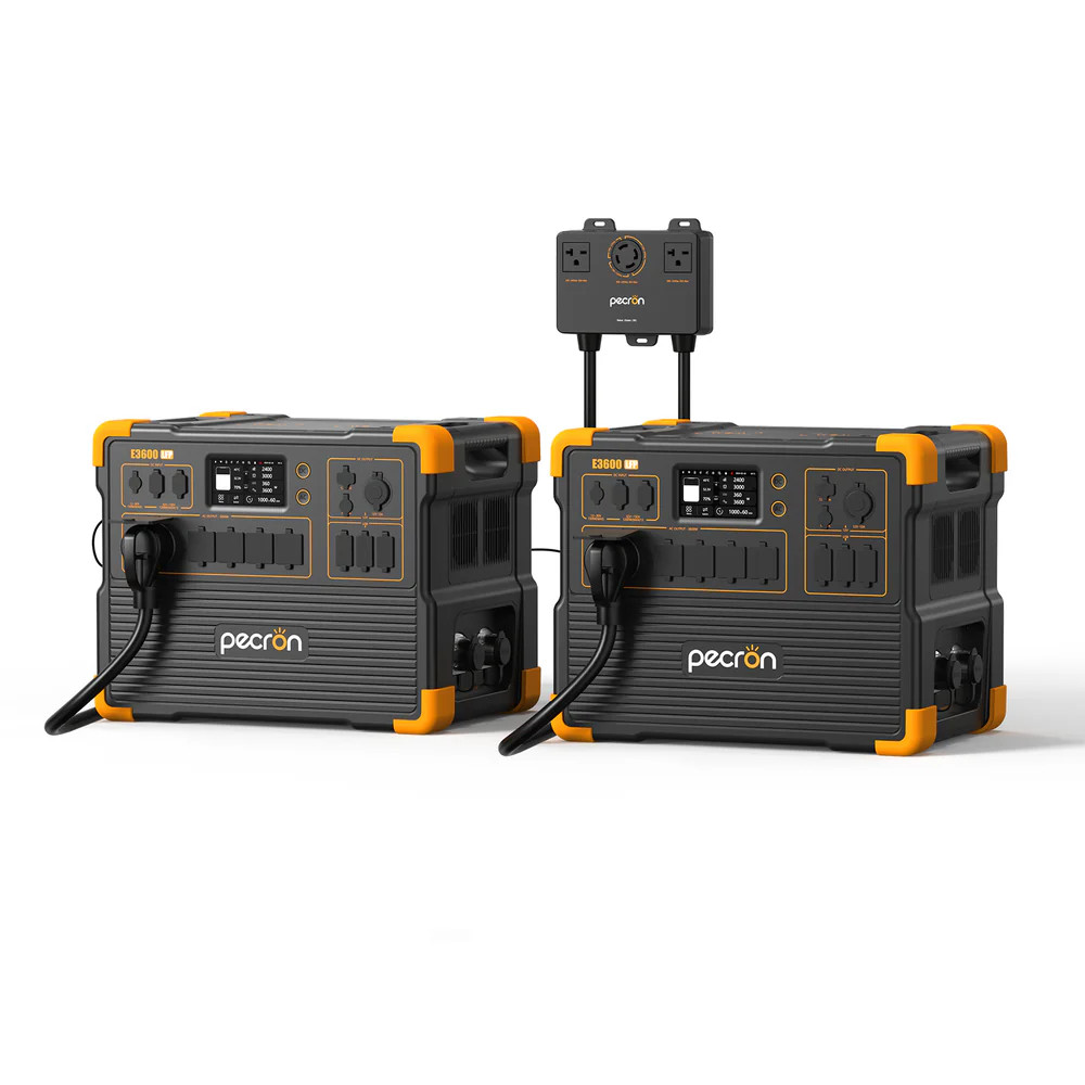 2Pcs PECRON E3600LFP 3600W Portable Power Stations 3072Wh with 240V Connect Box