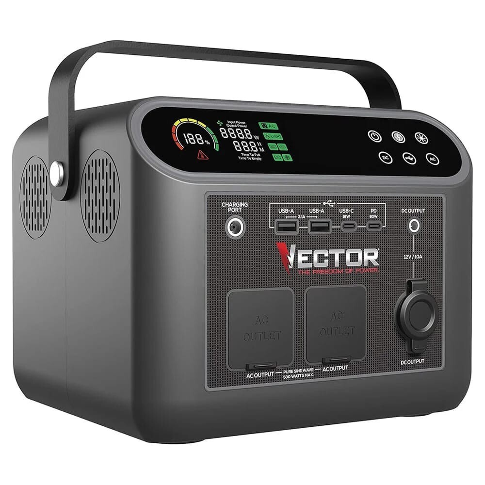 VECTOR VECLIPS4 500 Watt Portable Power Station with 444 WH Li-On Battery