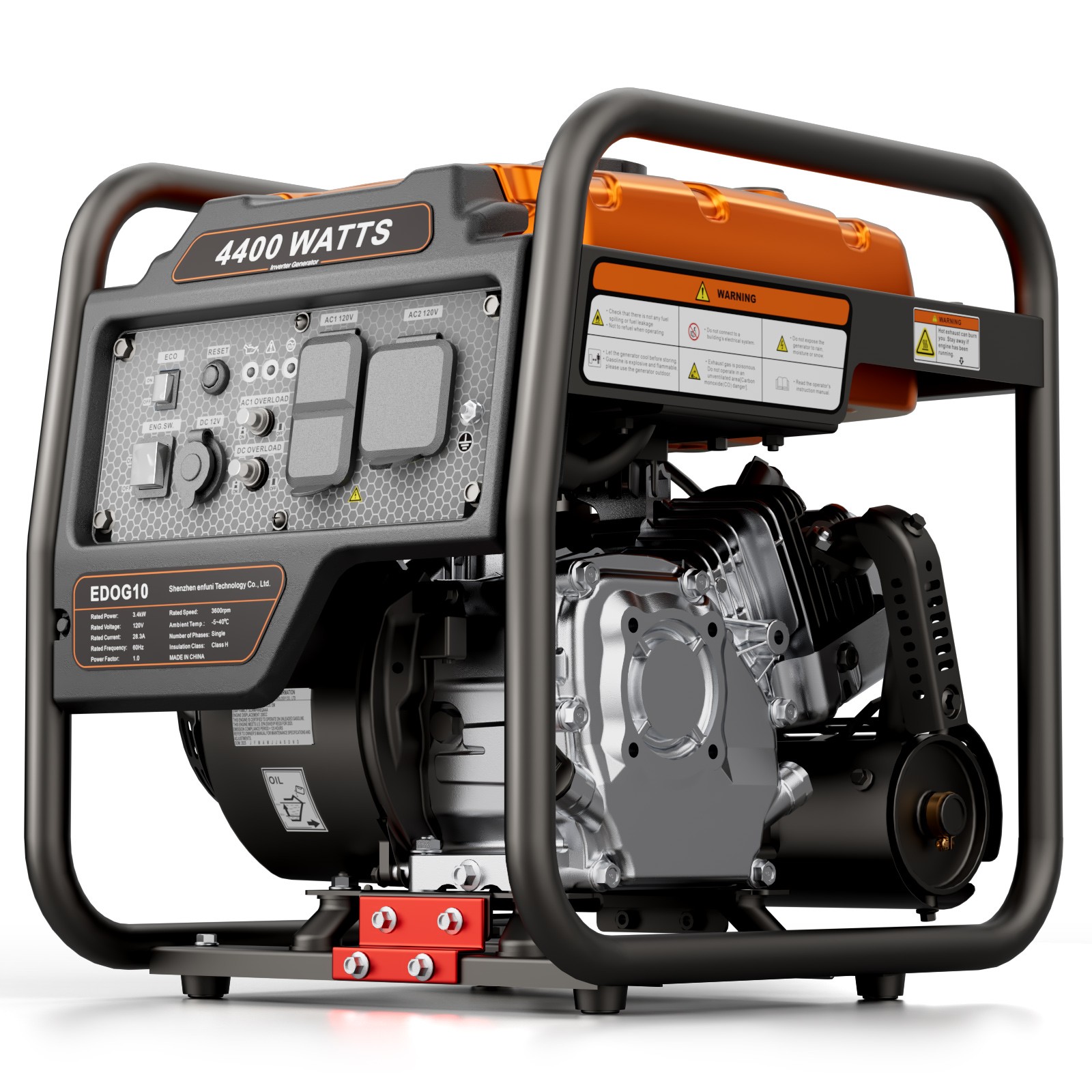 Efurden 4.4KW Inverter Gas Generator Portable 208cc ECO Mode Outdoor Camping Use