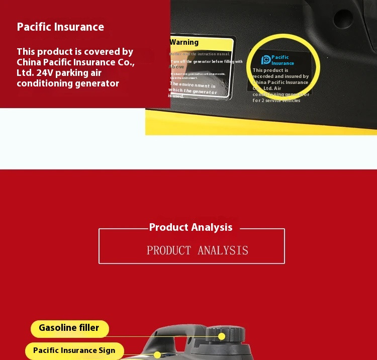 24V Small Diesel Household Parking Air Conditioner Automatic Gasoline Generator