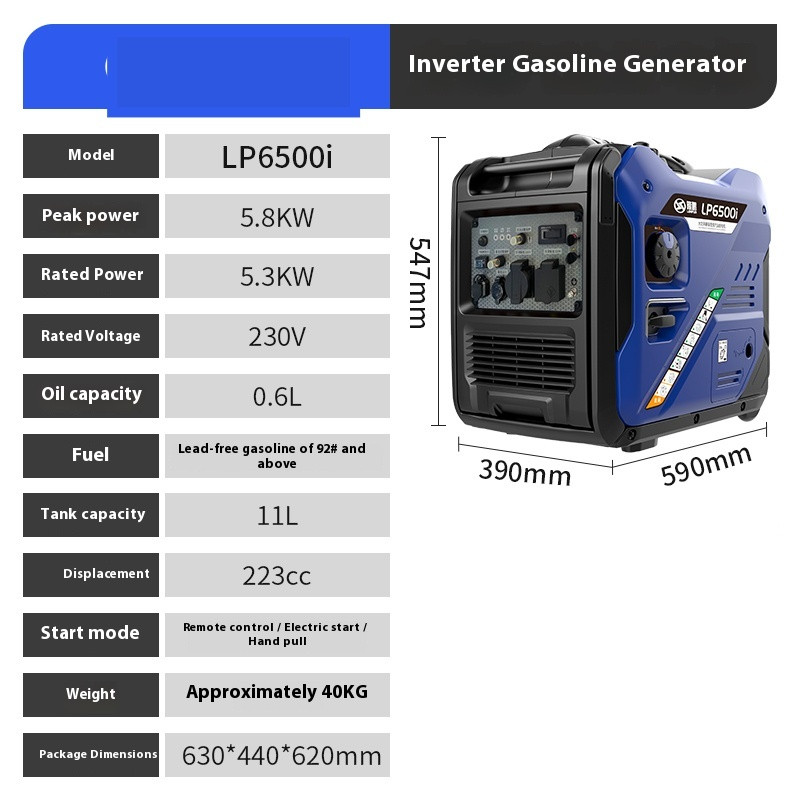 Gasoline Generator 220v Small Home Outdoor Camping Handheld Portable Inverter