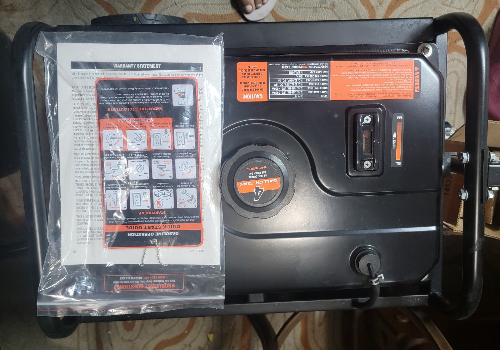 WEN 4750W DUAL FUEL GENERATOR – YOU FIX IT.
