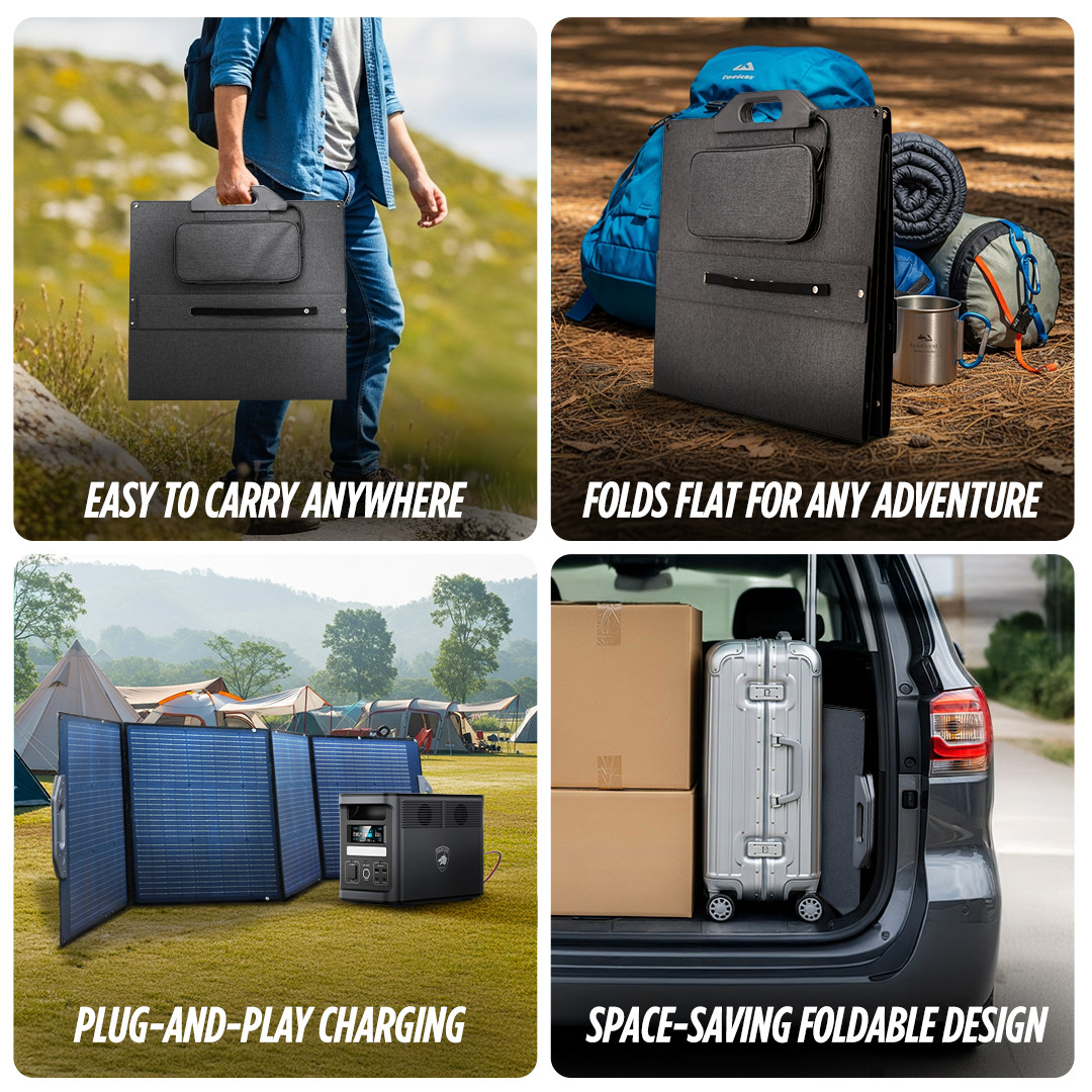 Solar Portable Generator, EP1800W 1536Wh Battery Bank, LiFePO4, UPS App-Control