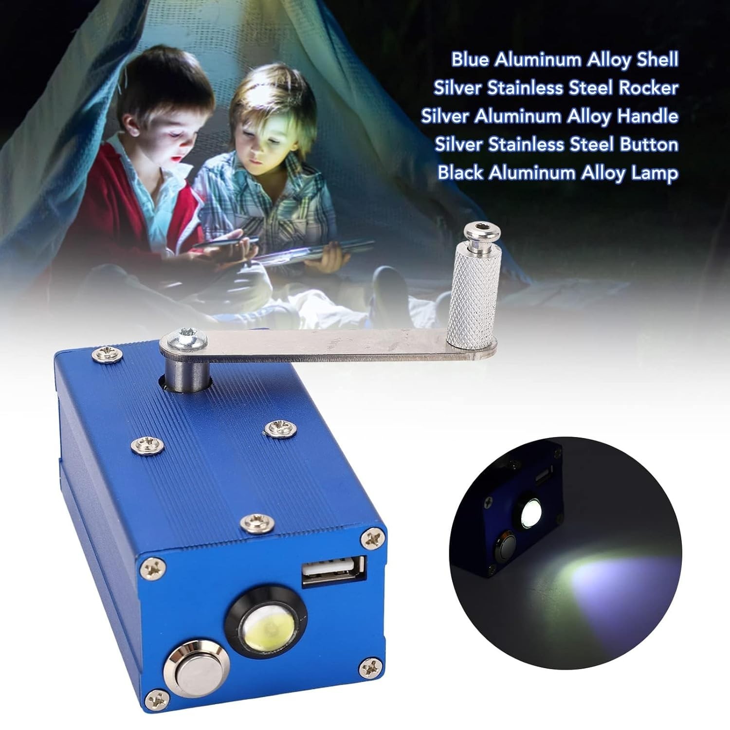 Hand Crank Generator USB Charger Super Capacitor Portable Emergency Power
