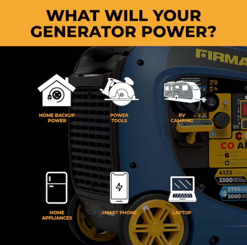 Firman WH03342 4125W Dual Fuel Inverter Generator RV Ready Free Shipping