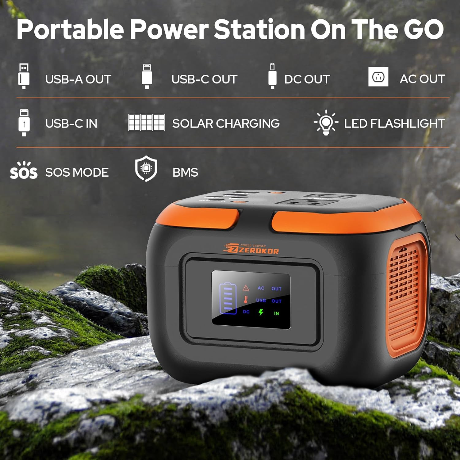 Portable Power Station 120W, Power Bank with AC Outlet, Portable Generator 97.6W