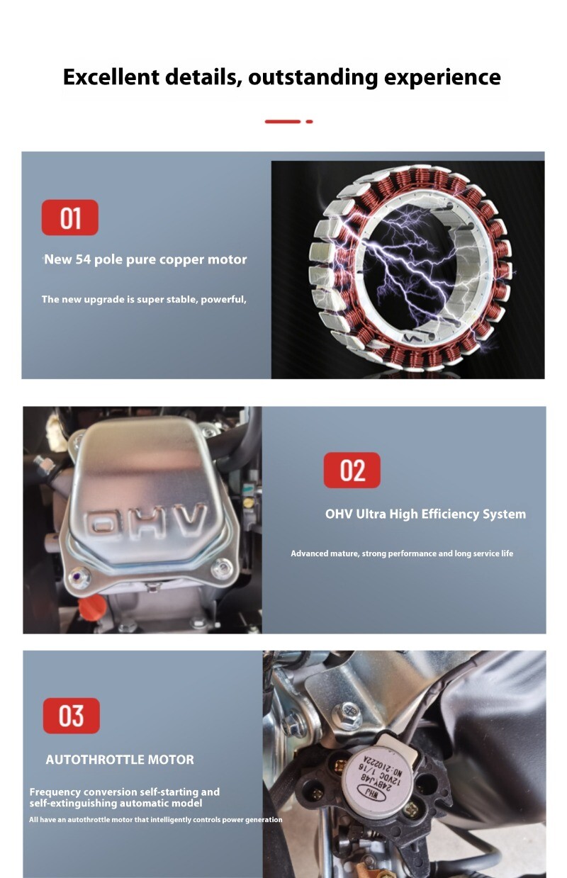 Electric Tricycle Range Extender Generator Oil-electric Hybrid Gasoline