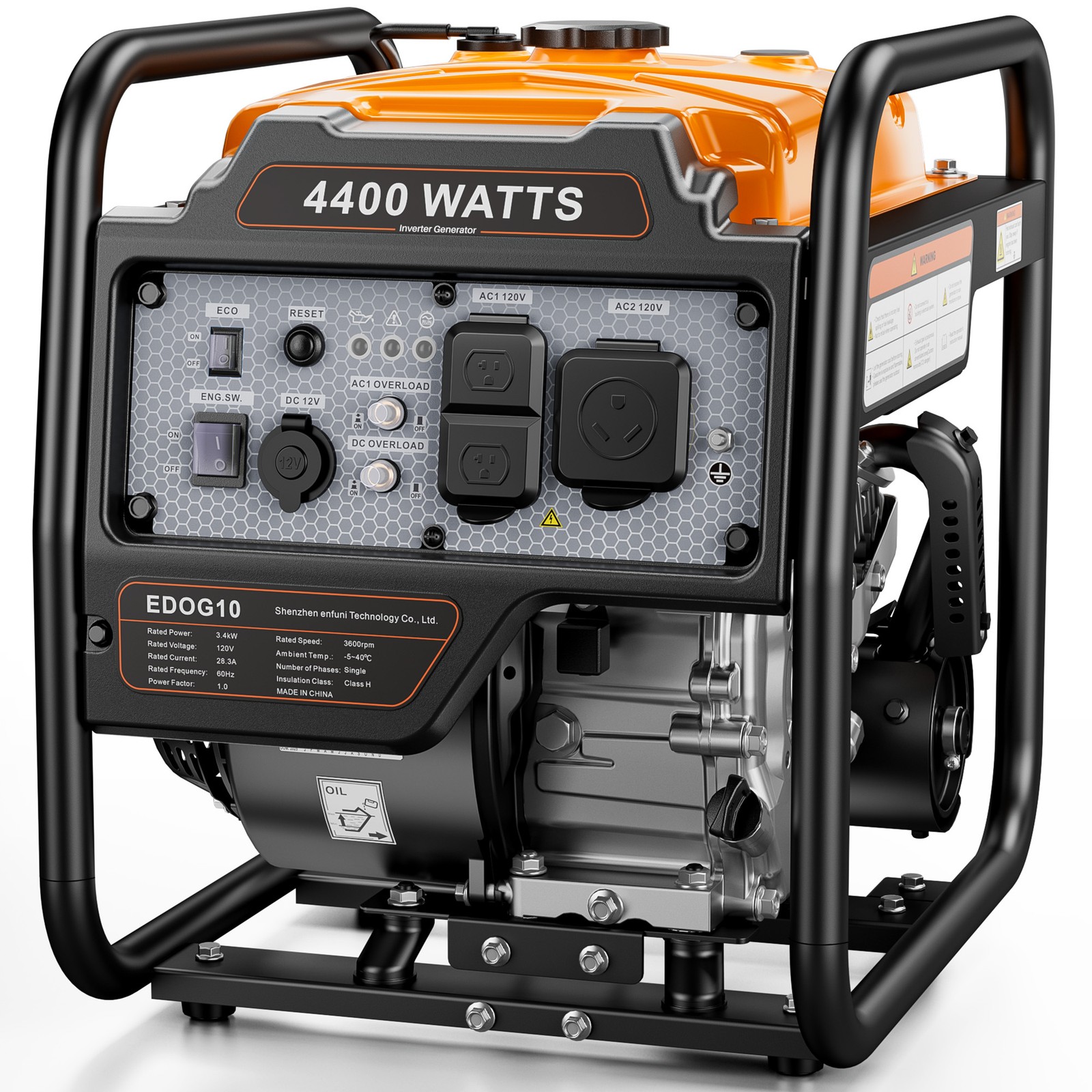 Mutaomay 4400W Inverter Generator Gasoline Portable Home Emergency Power Supply