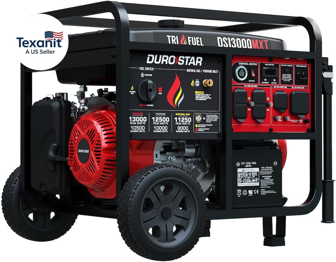 DS13000MXT 13,000-Watt 500Cc Tri Fuel Portable Generator – Gas, Propane & Natura