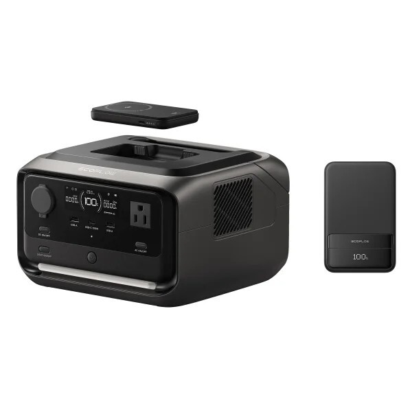 EcoFlow River 3 Plus Wireless Portable Power Station & Two RAPID 5000 Power Bank