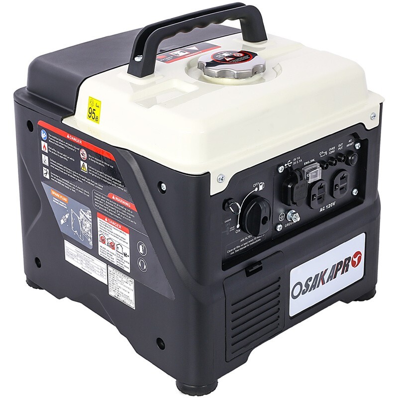 Portable Gasoline Inverter Generator 1200W Ultra-quiet Gas Engine Camping Home