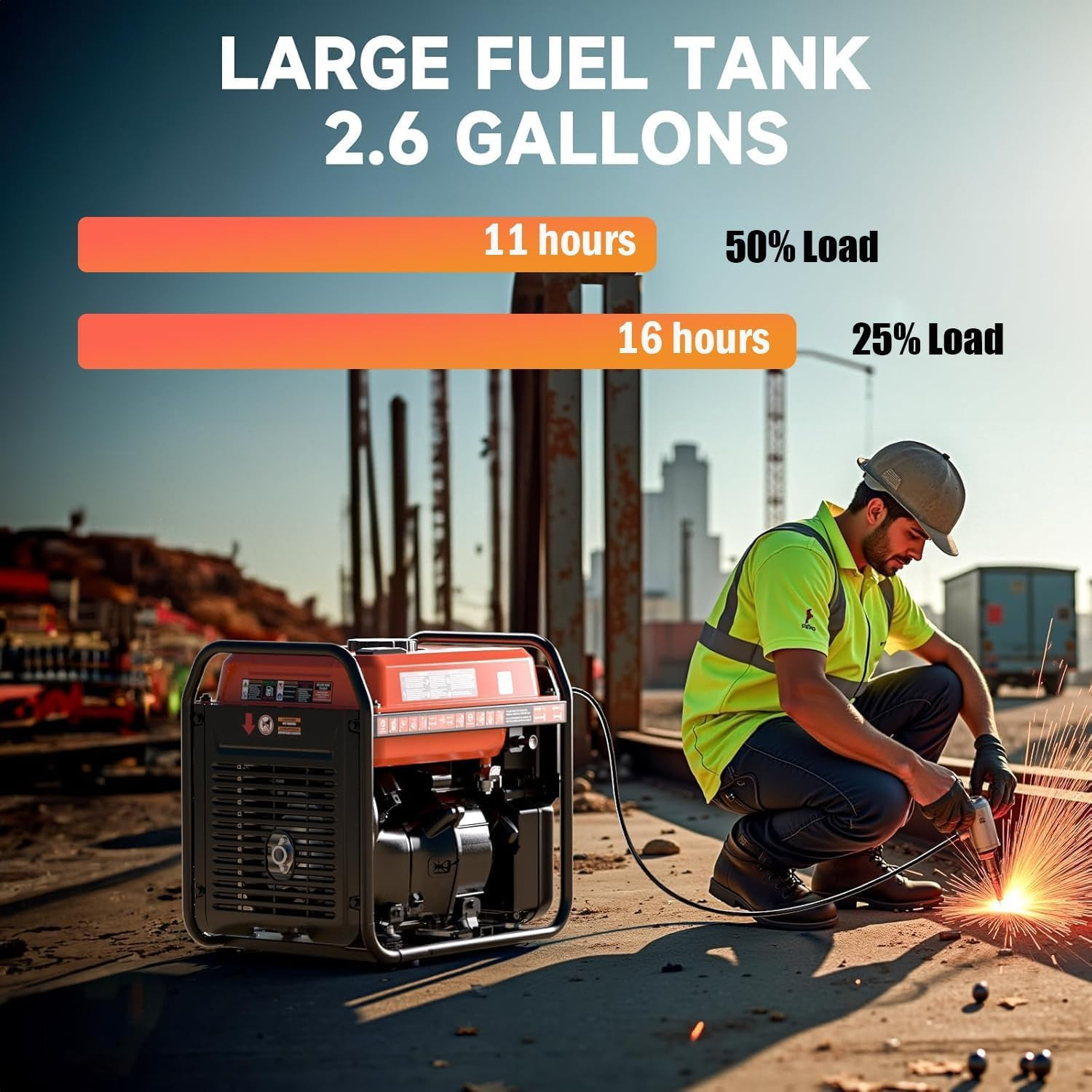 4200W Portable Inverter Generator – Quiet, Long Runtime, CO Sensor, Low Oil Shut