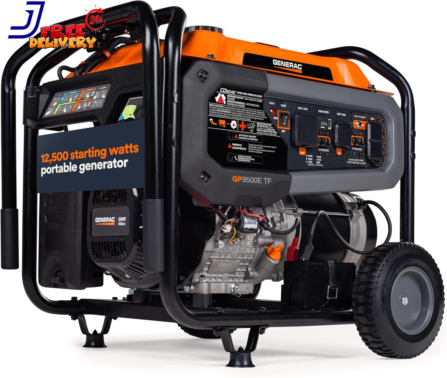 12,500 Starting Watt Tri-Fuel Portable Generator Electric Start Gas Propane or N