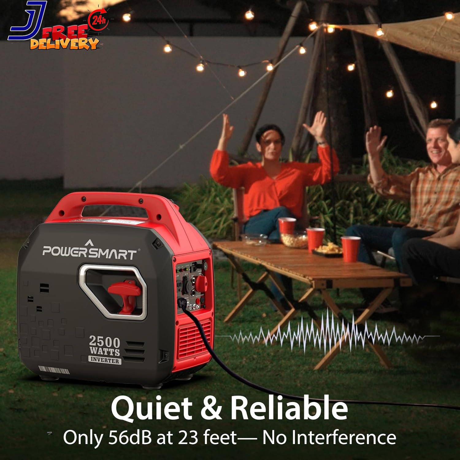PowerSmart Ultra-Quiet 2,350-Watt Portable Gas Inverter Generator with CO Sensor
