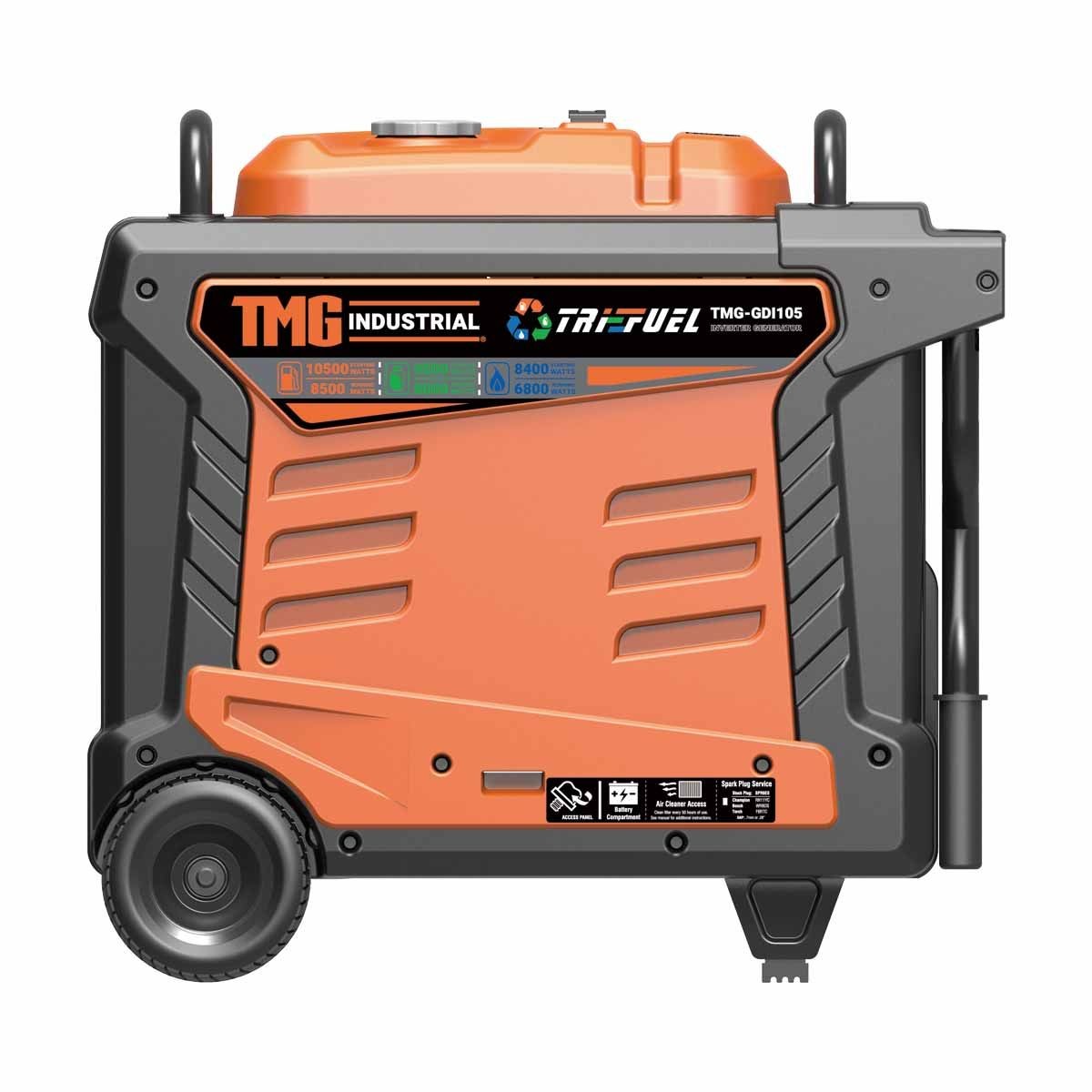 Portable Inverter Generator Hybrid 10500W Surge Power Tri-Fuel Technology