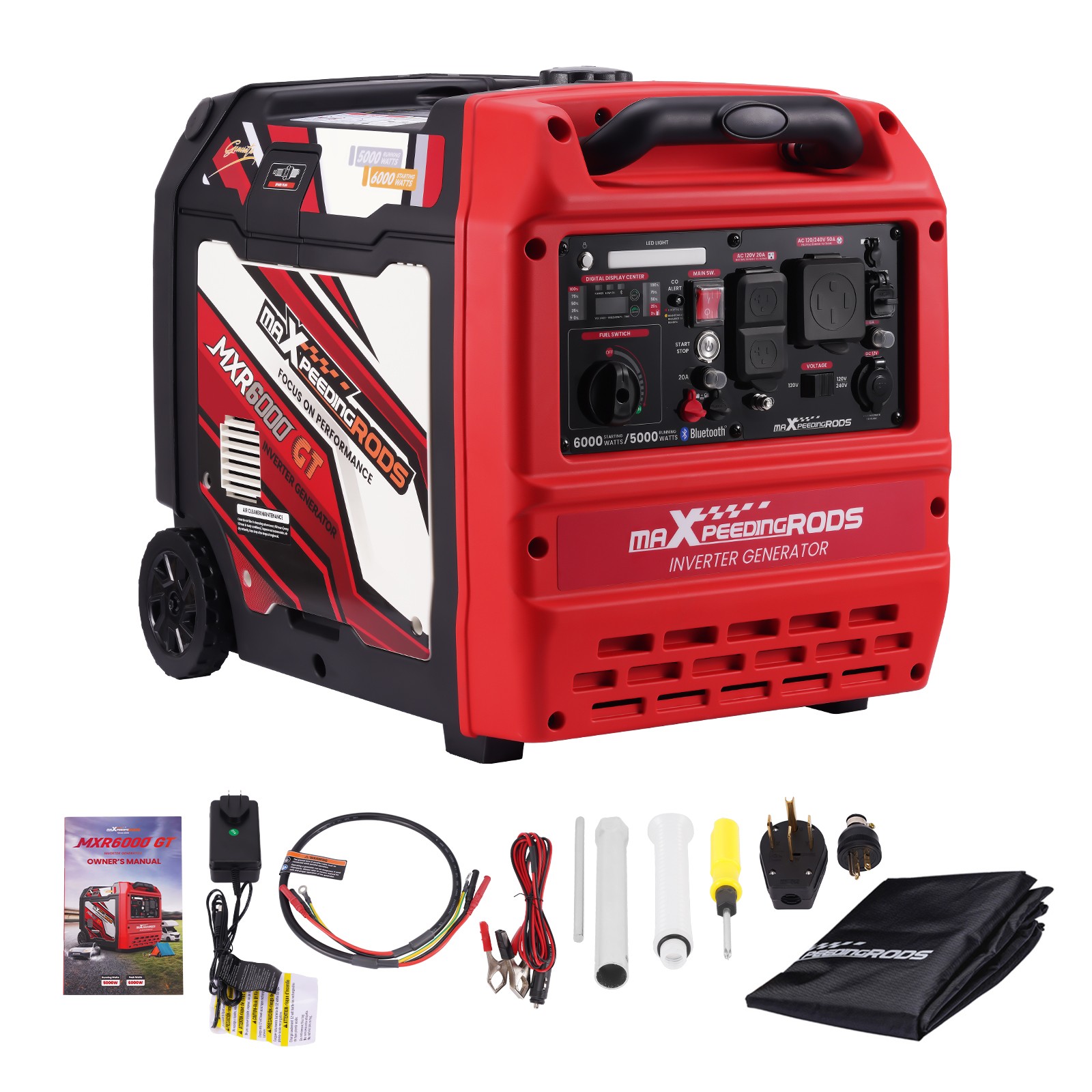 120V/240V Emergency Backup Generator 6KW with CO Shutdown App/Electric Start
