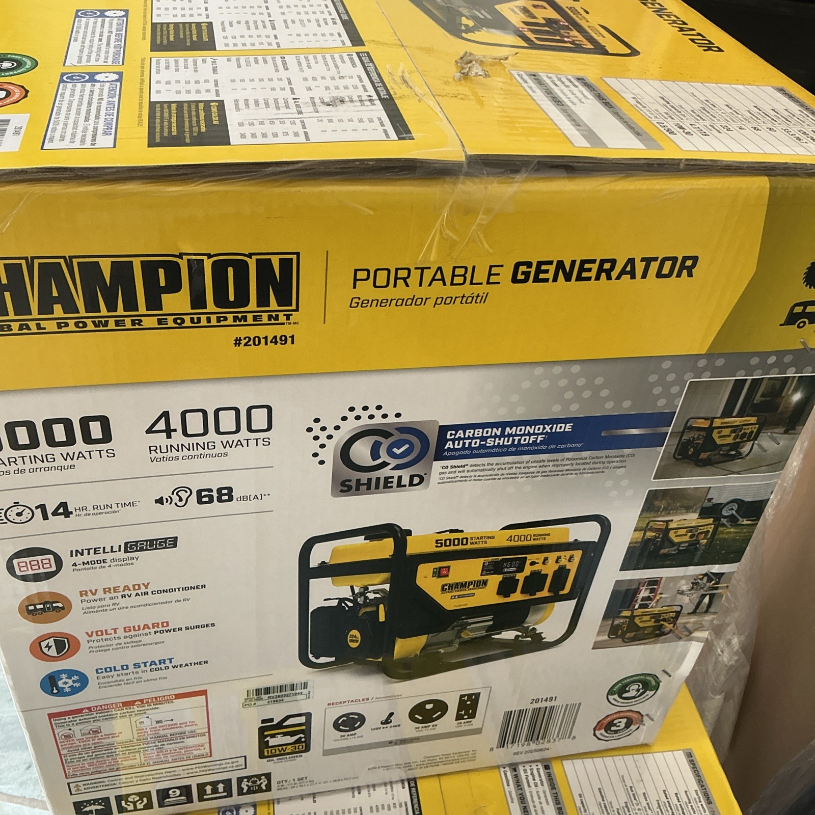 New Champion 5,000-W Tri Fuel Gas Portable Generator with CO Sensor