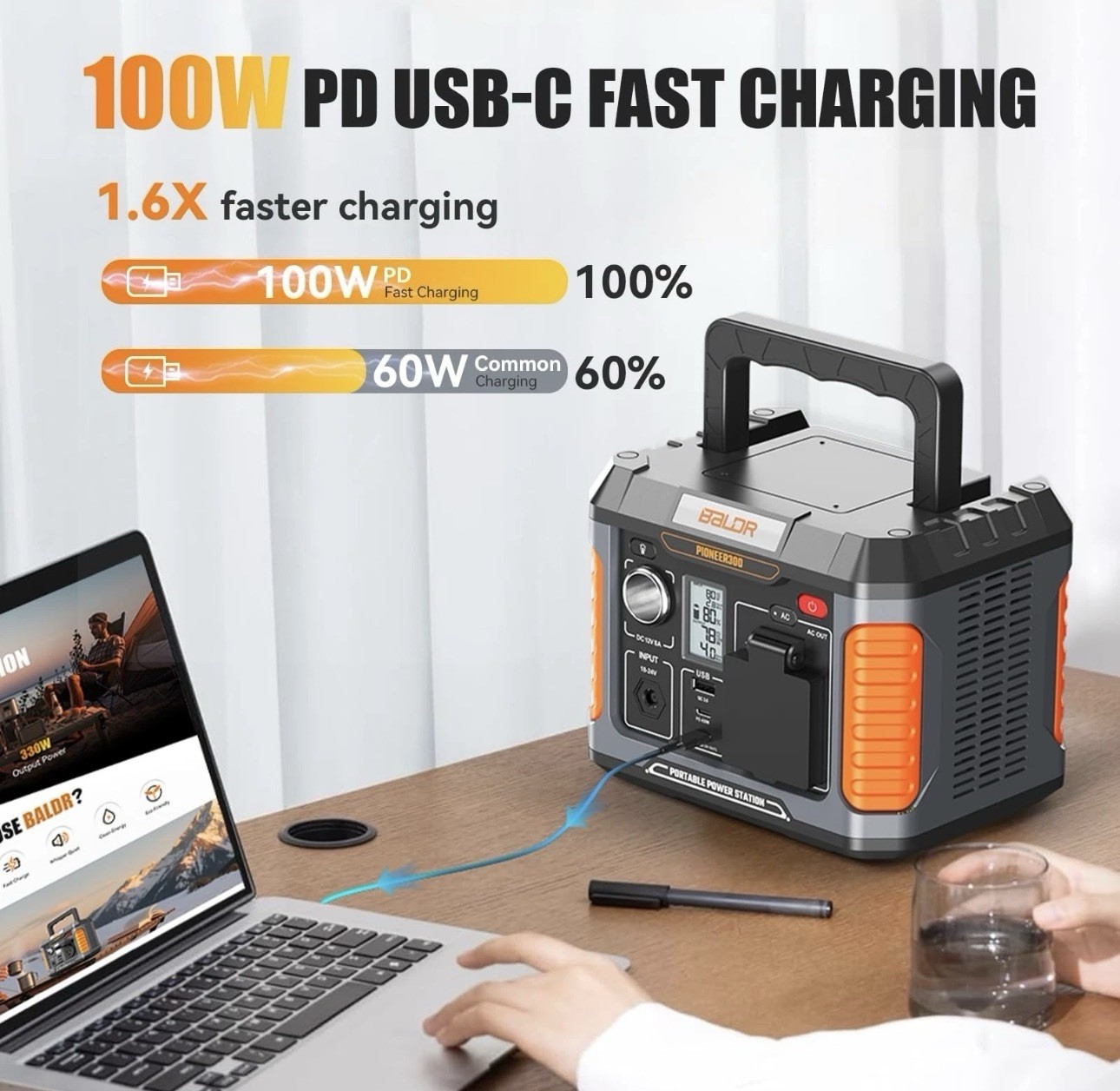 New Portable Station 330W 660W Peak Generator 288Wh Solar Power Bank Wireless