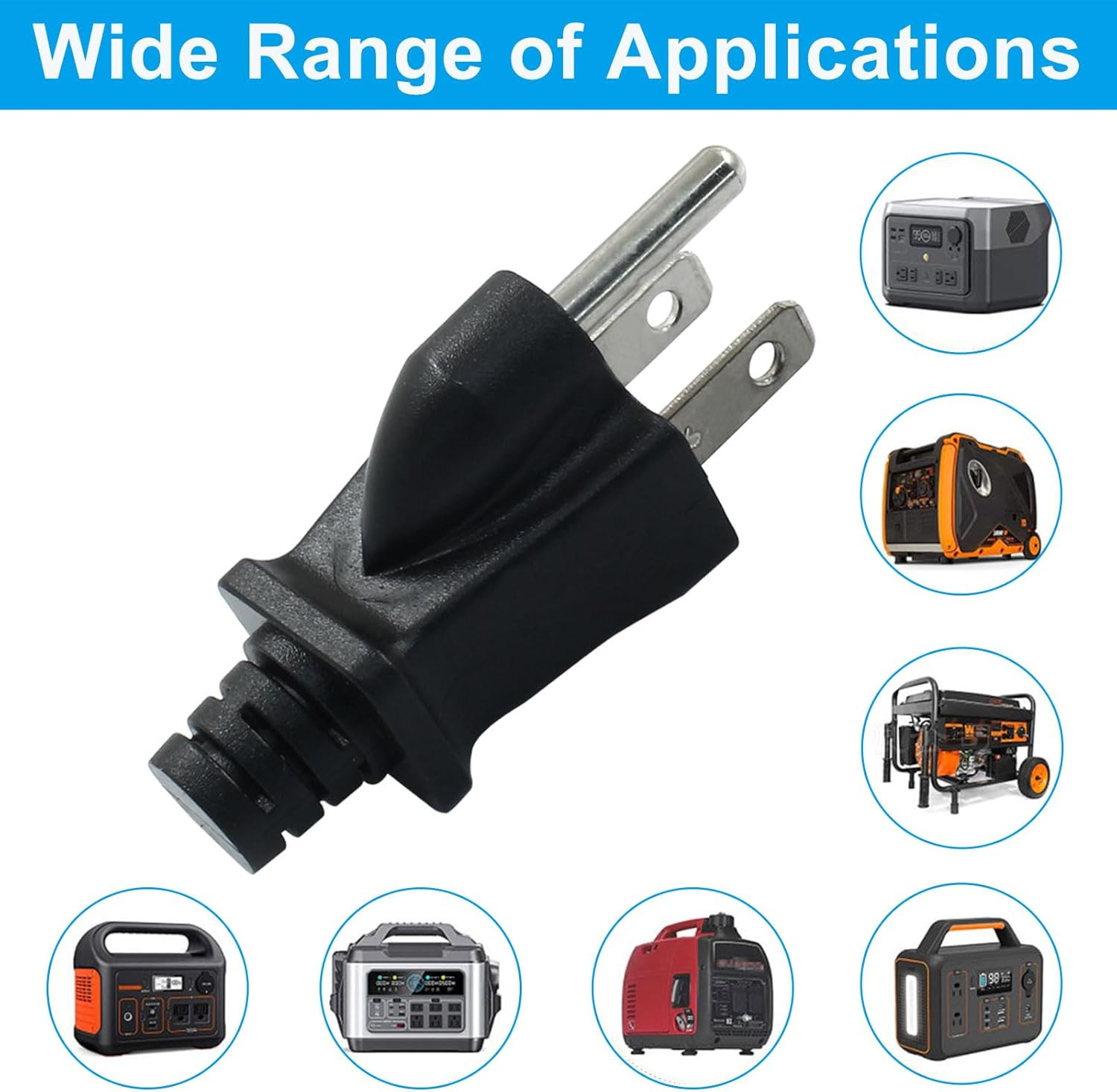 2 Pack Grounding Plug, 10A-15A 125-250V, Neutral Bond for Portable Inverter