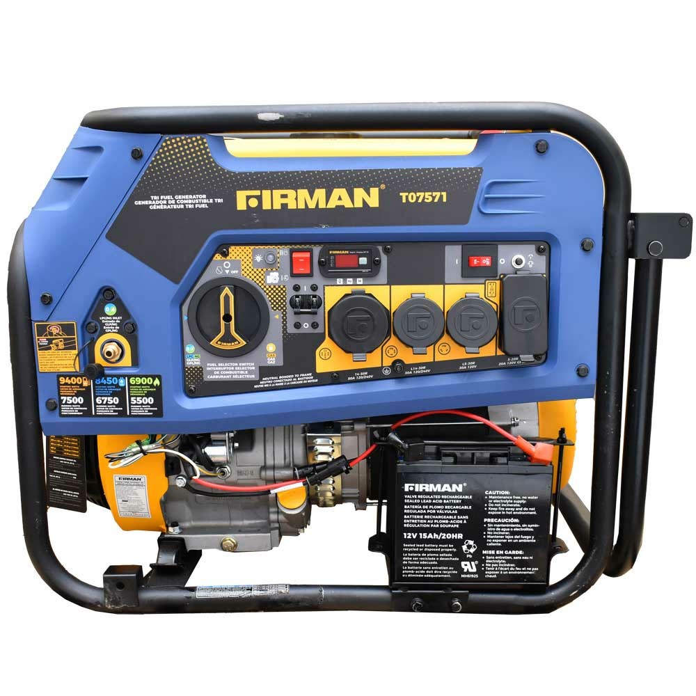 Firman Tri Fuel Portable Generator Electric Start 7500W 120/240V
