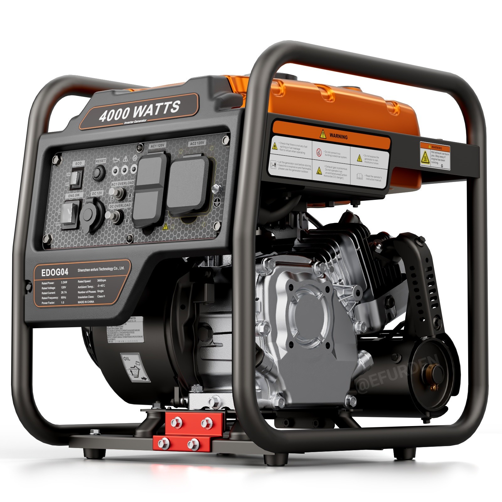 Efurden 4000Watt Portable gasoline Generator 208 cc Engine Gas Powered Generator