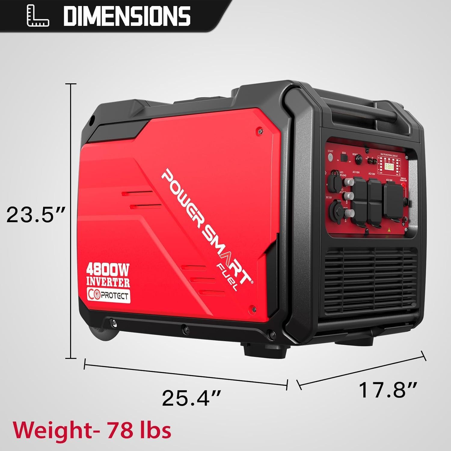 4800W Portable Inverter Generator,Parallel Ready&Electric Start Super Quite Gas