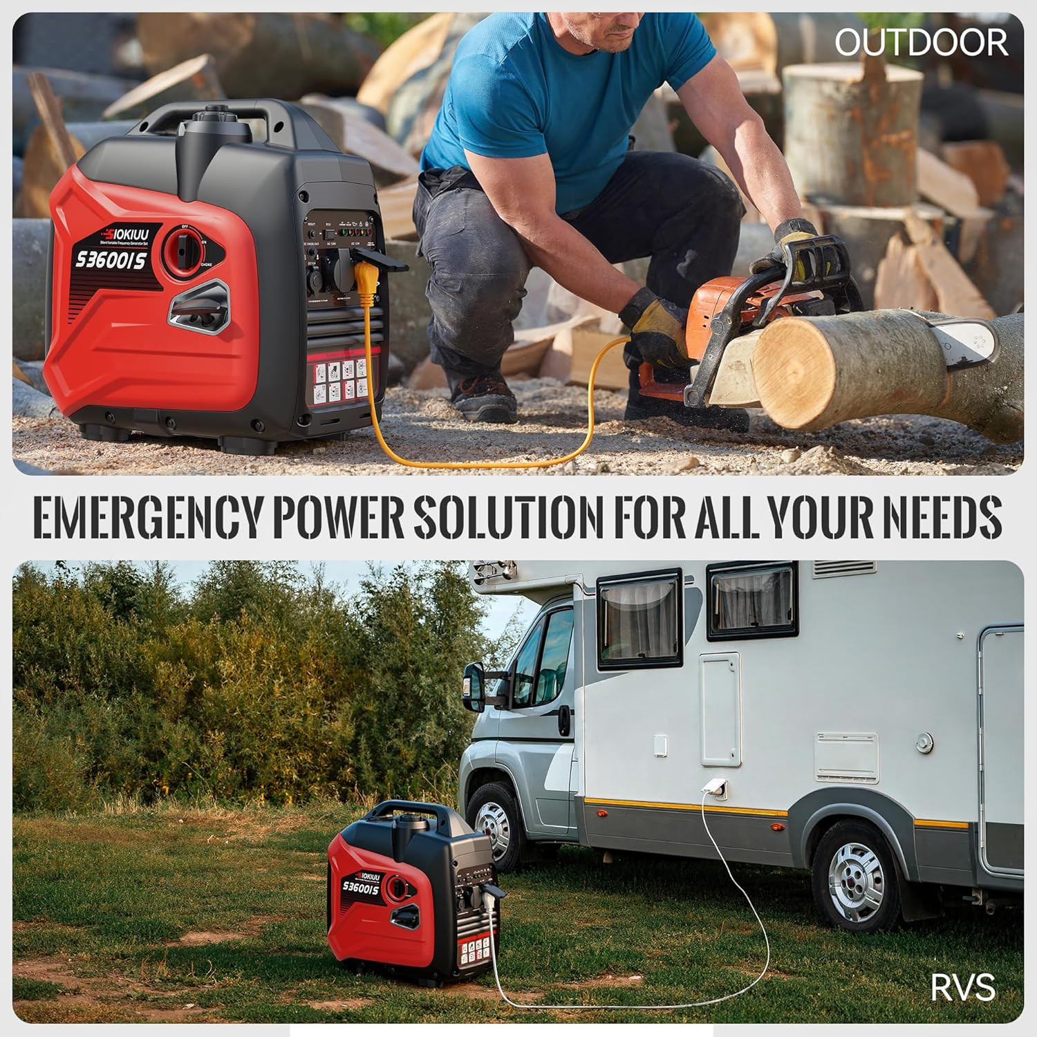 3600W Portable Generator Super Quiet Inverter Generator Ultra Lightweight for Ho