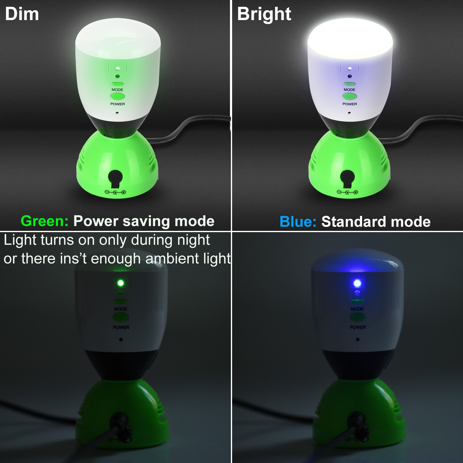 Nature’s Generator Power Light with 10ft Cable and DC Adapter 5 Watt 4 Pack
