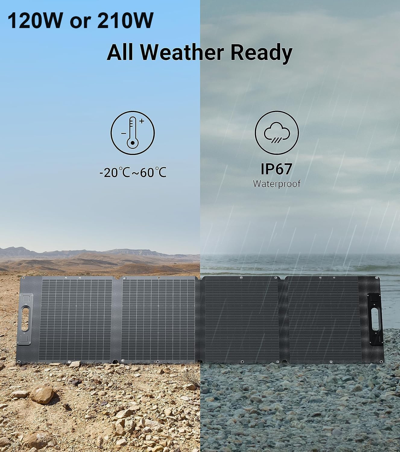 Power Station 2300W 2660Wh w/ Parallel Connector + Folding solar panel 210W